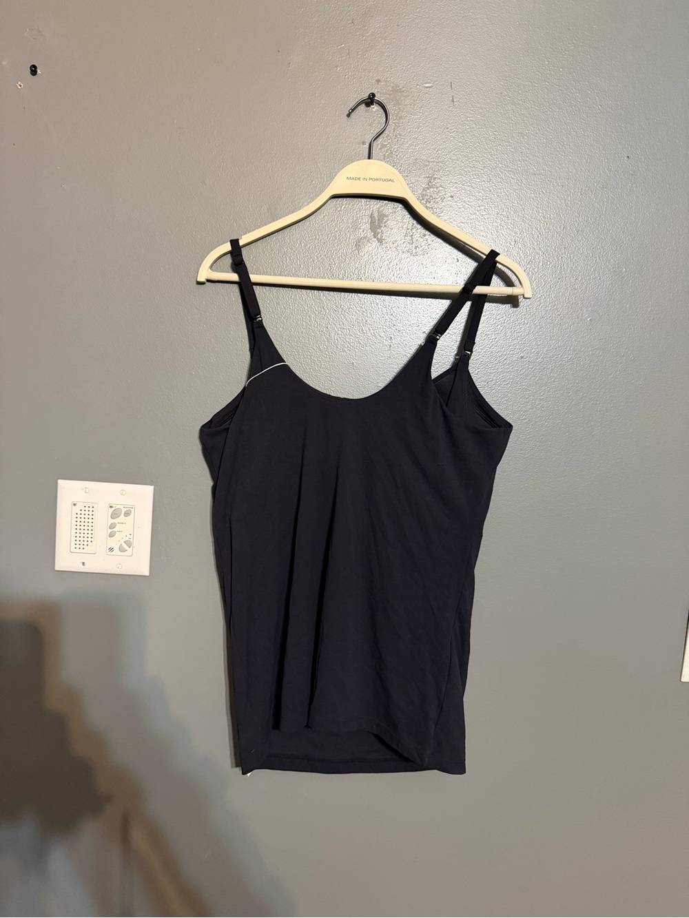 NWT Momanda Airsofta Fixed Cup Nursing Tank Top Black Size L MA027 Cami